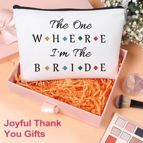 Bride Bag, Brides to Be, Makeup Bag with Simple Carefully Designed Words and Lively Lovely Colour Blocks, Travel Toiletry Skinbag for Women Ladies Wedding — view 5