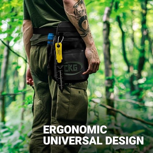 CKG Metal Detecting Finds Bag Waist Digger Pouch Tools Bag for Pinpointer, Metal Detecting Pouch Portable Multifunctional for Metal Detector Accessories, Black — view 2