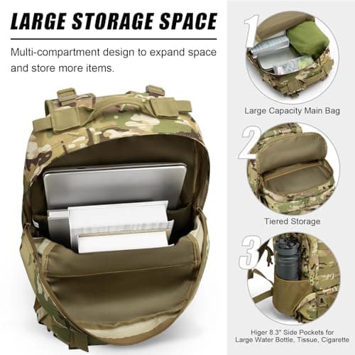 Jueachy Military Tactical Backpack 30L Water Resistant Rucksack for Men — view 4