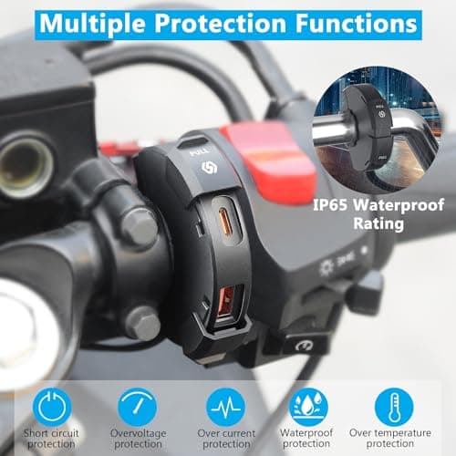 Hoembpn Motorcycle USB Charger Socket 18W QC3.0+30W PD Fast Charging — view 4