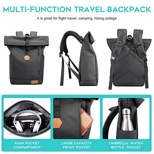 BANGE carry on Backpack fit 15.6 Inch Laptop Backpack Waterproof for Men and Women travel Backpack Cabin Size for Airplanes (Black) — view 6