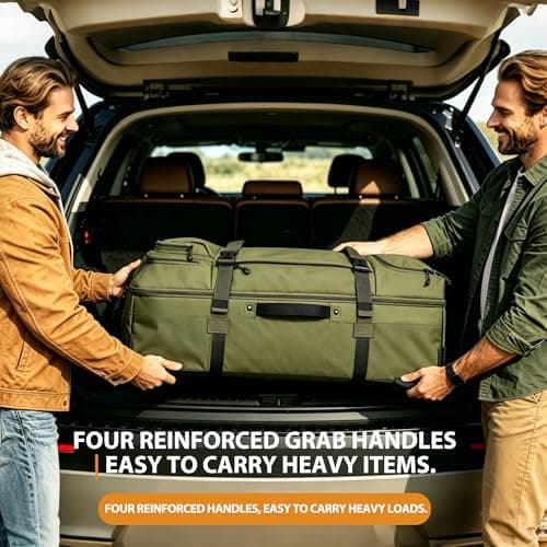 LARIPOP Rolling Duffle Bag with Wheels, 100L 33.5 Inch Waterproof Wheeled Travel Luggage with Shoe Compartment, Dark Green, 33.47 x 16.14 x 14.97 inches, Fashion — view 5