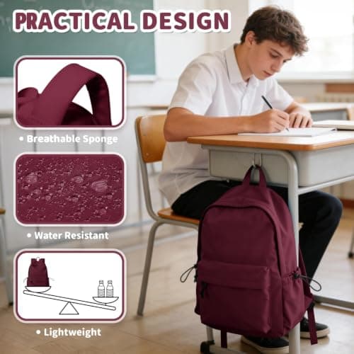 HYC00 School Backpack Secondary Women High School Bag for Teenager Girl Boy — view 6
