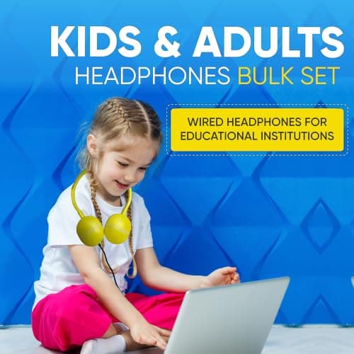 10 Pack Bulk Wired On-Ear Rubber Headphones with 3.5mm Connector, Multi — view 2
