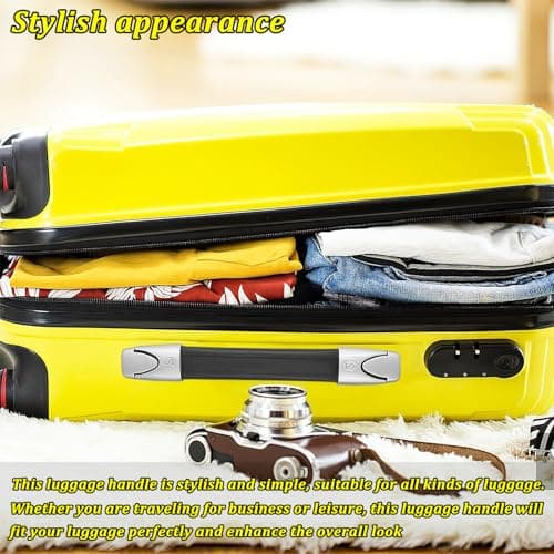 Begpoee 2 Pieces Luggage Case Handle Suitcase Carrying Grip for Repairing, Luggage Handle Replacement, With Screws and Washers, For Suitcases, Travel Suitcases, Tool Boxes(23cm, Black + Silver) — view 5