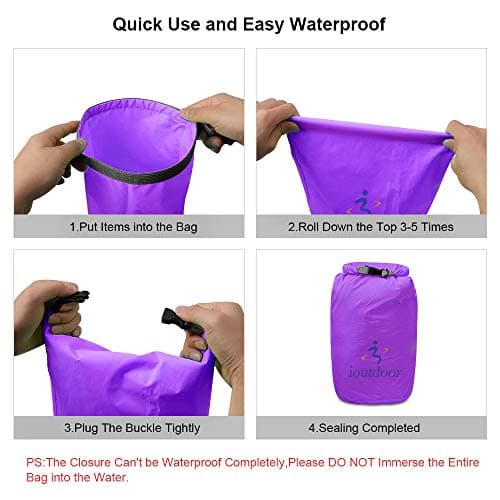 ioutdoor Boat Dry Bags 2L/5L/10L/20L/40L/70L Waterproof Dry Sack(Purple 2L) — view 5