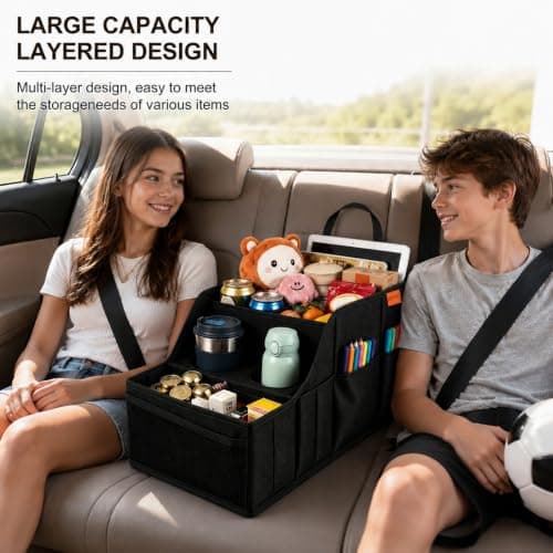 LLPHOACI Car Seat Organiser Van Organiser Front Back Seat Storage — view 2