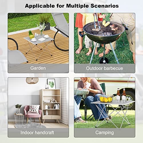 WOLTU Camping Table Picnic Table Silver Lightweight Folding Outdoor Garden Balcony Market Kitchen Work Table Travel Table with Bag — view 6