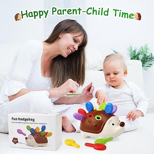 BelleStyle Baby Sensory Montessori Toys for 18 Months, Hedgehog Fine Motor Skills Toys Sorting Game Development Activity Toys Educational Learning Travel Toys for Toddlers Boys Girls 2 3 Years Old — view 3