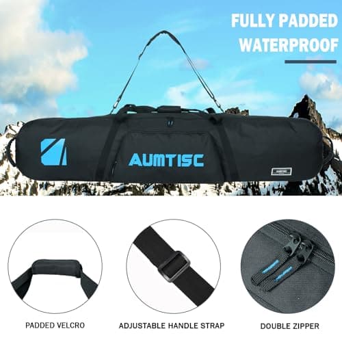 AUMTISC Snowboard Bag - Padded Ski & Snowboard Storage Travel Bag - Blue, 165cm — view 3