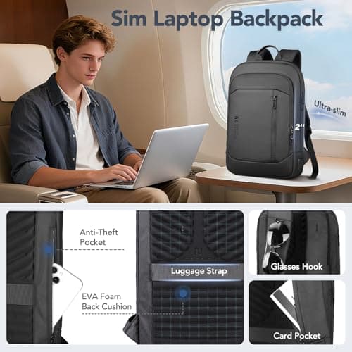 HEROIC KNIGHT Laptop Backpack, Slim Business Travel Rucksack 15.6 Inch — view 4