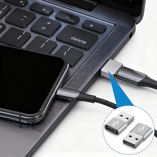 YCSONLY 4 Pack USB-C to USB Adapter, USB Type-C Female to USB-A Male Converter, 3A Fast Charging 480Mbps Data Transfer OTG Adapter for iPhone, iPad, Smartphones, Tablets & Laptops — view 3