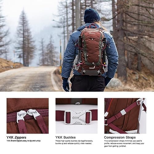 MOUNTAINTOP 40L Hiking Backpack Water Resistant Trekking Rucksack Unisex — view 3