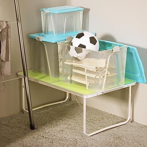Qimu Small Folding Table Lightweight Aluminium Folding Camping/Picnic/Travel Table, Laptop Bed Table,Portable Table for indoor/Outdoor Use(Green,60cm) — view 2