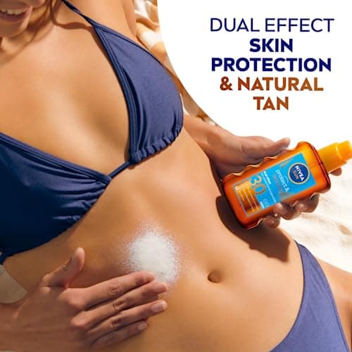 NIVEA SUN Protect & Bronze Oil Sunscreen Spray SPF 30 (200 ml), Sun Spray Provides Immediate UVA/UVB Protection and Stimulates the Skin's Natural Tanning with Pro-Melanin Extract, Water-Resistant — view 4