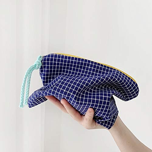 FIYUK Makeup Bag Portable Pouch Purse Bag Travel Cosmetic Storage Organizer Lightweight for Women (Blue) — view 2