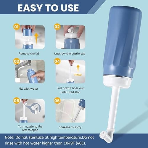 Portable Bidet Bottle for Postpartum, Peri Bottle, 400ml Capacity with Cap and Carry Pouch, Ideal for Postpartum, Traveling and Camping, Travel Bidet, Hospital Bag Maternity Essentials, (Purple) — view 4