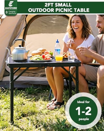 E EASTSTORM 2ft Camping Table Small Folding Adjustable Height 23.6''x15.7'' — view 4