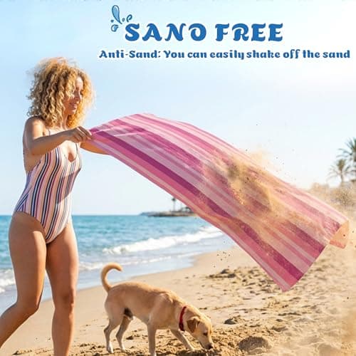 Anavasi Microfibre Beach Towels for Adults, 1 Pack 180 x 90cm 100% Recycled — view 3