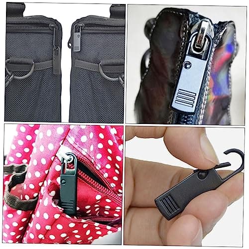 Anneome 4pcs Multi-Function Zipper Pullers for Clothing Bags Black Zipper Head Repair Kit for Jackets Luggage Backpacks DIY Projects and Replacement Needs — view 2