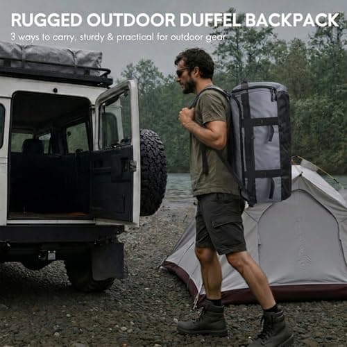 Haimont Heavy Duty Convertible Travel Duffel Backpack, 90L Grey — view 2
