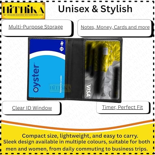 HITHIKA - New Leather Oyster Travel Card Bus Pass Holder Wallet Rail Card Cover CASE (Hot Pink) — view 4