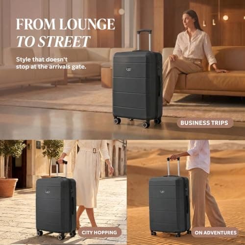 LUGG 28 Inch Jetset Suitcase Hard Shell Case 4 Wheel Travel bag Lightweight ABS Material with TSA Lock Approved for Travel with easyJet, British Airways, RyanAir, Virgin Atlantic, Emirates(75x49x29cm) — view 4
