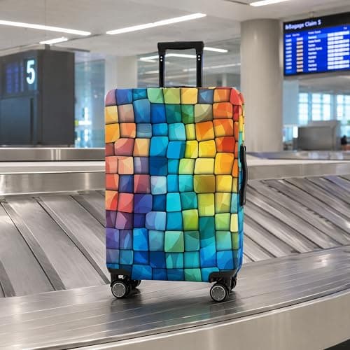 Luggage Cover Suitcase Protector, Elastic Travel Luggage Cover (Grid, S) — view 2