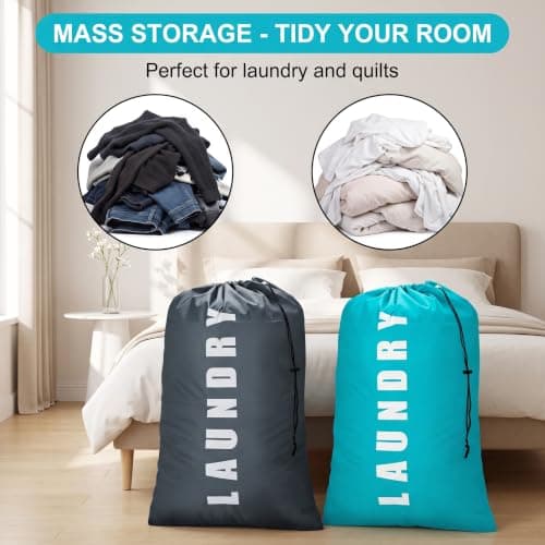 Kaaeiccr Travel Laundry Bags, 2 Pcs Large Drawstring Oxford Storage Pouches — view 2