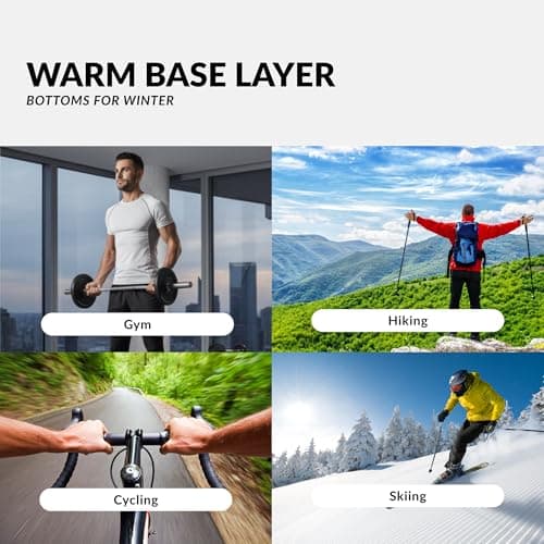 Men's Thermal Leggings Underwear Long Johns Bottoms for Winter Warmth, Men Thermal Pants Base Layer Winter for Skiing, Hiking, Cycling, Gym & Training (UK, Alpha, XL, Regular, Regular, 1, White) — view 6