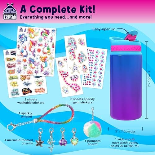 Decorate Your Own Water Bottle Girls - Mermaid Water Bottle Craft — view 3