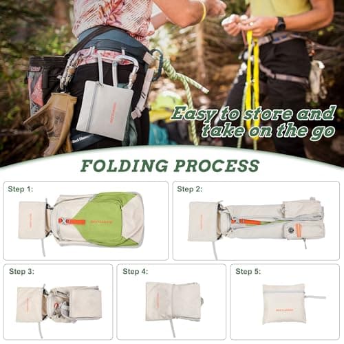 BECOJADDE 15L Hiking Backpack for Men Women Foldable Small Rucksack Lightweight Mini Backpack for Camping Travel Outdoor, Beige Green — view 6