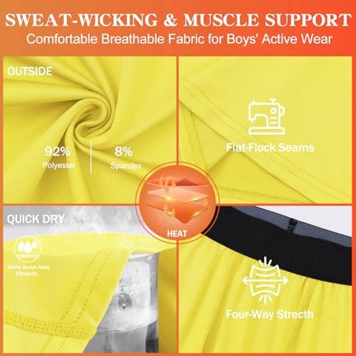 Valcatch Kids Boys Thermal Base Layer Set Football Skins Yellow, 9-10 Years — view 6