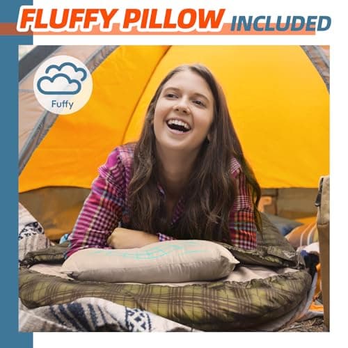 MEREZA Sleeping Bags XL for Mens Large Wide Sleeping Bag for Camping Big and Tall Sleeping Bags for Women Adults Warm with Compression Sack Cold Weather & Warm — view 6