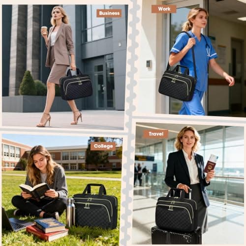 RAINSMORE Laptop Bags for Women 15.6 Inch Briefcase Messenger Bag — view 2