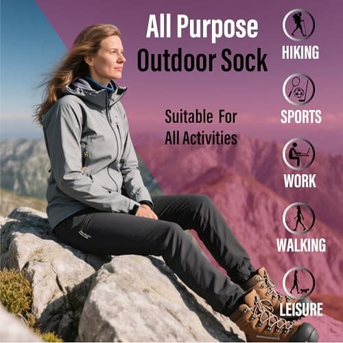 The Essentials Wardrobe 6PK Ladies Thermal/Outdoor Socks - UK 4-8/EU 37-41 - Black — view 3