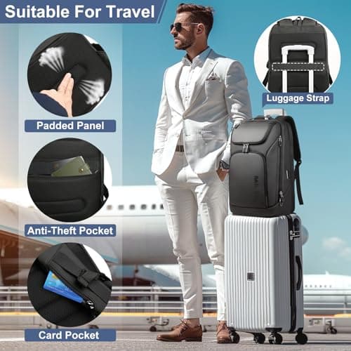HEROIC KNIGHT Laptop Backpack for Men,Travel Rucksack 17.3 Inch-Black — view 6
