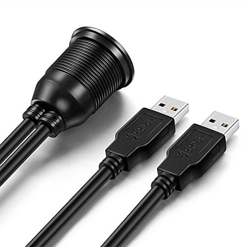 OBSTORM Dual USB 3.0 AUX Flush Mount Car Mount Extension Cable, 1 Meter — view 3