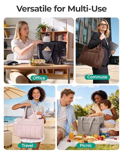 bagsmart 15.6 Inch Laptop Bag for Women, Work Bag with Lunch Compartment — view 2