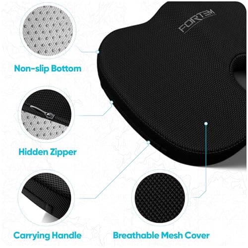 FORTEM Seat Cushion & Lumbar Support for Office Chair, Car Seat Cushions — view 4
