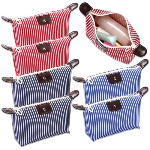 6 PCS Makeup Bags Travel Toiletry Bag Pouch Purse Mini Make Up Bags Zipper Pouch Cosmetic Bag Makeup Bag for Handbag Travel Accessory for Women Girls Travel Essentials