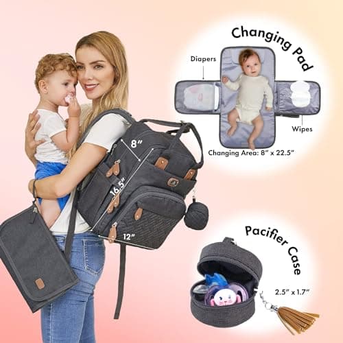 Dikaslon Baby Changing Bags Backpack, Large Baby Bag, 19 Pockets, Outdoors — view 2