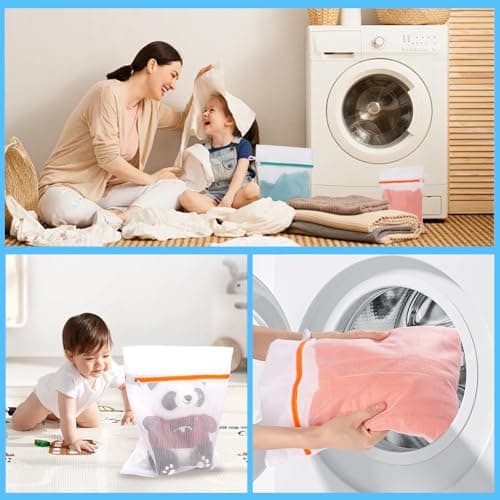 6 Pack Mesh Laundry Bags,Laundry Bags for Washing Machine,Reuse Washing Bag for Laundry, for Delicates Blouse, Hosiery, Underwear, Bra, Lingerie, Baby Clothes（2M 30x40 2L 40x50 2XL 50x60） — view 6