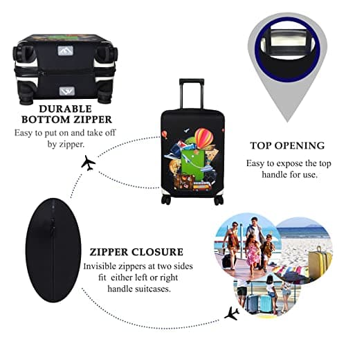 Explore Land Travel Luggage Cover Suitcase Protector Fits 18-22 Inch Luggage (Travel, S) — view 3