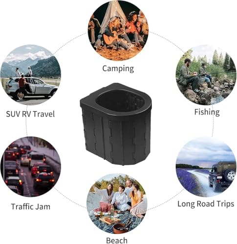 Collapsible Portable Toilet – 5-in-1 Outdoor Camping Toilet for Car, SUV, Campervan, Boat & Fishing – Lightweight Foldable Loo with Bucket for Travel, Hiking & Emergency — view 5
