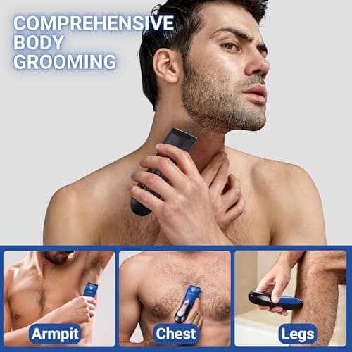 BarberBoss Men's Electric Body Shaver, Rechargeable Intimate Body Shaver, Waterproof, Gentle on Groin and Pubic Hair, Travel Lock — view 2