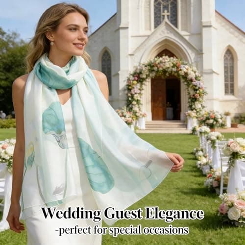 RIIQIICHY Women Silky Printed Scarf Ladies Lightweight Shawl Wraps — view 5