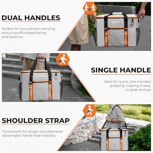 INSMEER Large Cool Bag 50L/75 Can，XXL Foldable Insulated for Family Picnic — view 5
