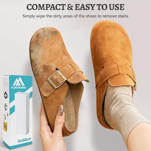 flintronic 2 Pcs Magic Suede Scuff Eraser, Shoe Boot Portable Cleaning Kit, Decontaminate with Polishing Particles for Shoes in Chamois, Nubuck & Sneakers — view 4