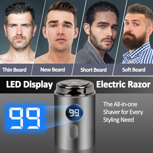 Mini Shavers for Men Electric Razor, USB Rechargeable Travel Shaver, Waterproof Shaving Machines, Wet and Dry Trimmer, Portable Shavers for Home Travel — view 5